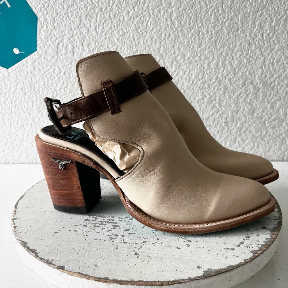 Lane HIGH NOON Cowboy Booties Putty Western Cowgirl Ankle Boots Sandals Size 8.5 - Picture 3 of 10